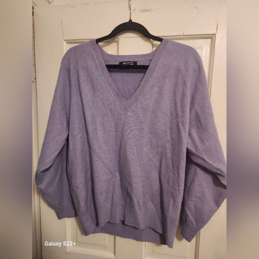 Brunette The Label Soft Purple V-Neck Sweater